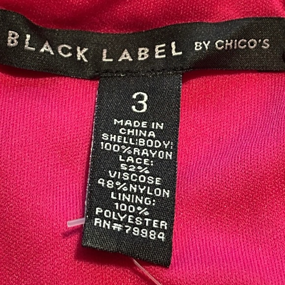 NWT Black Label by Chico’s Size 3 (16) Lace Inset Skirt Color: Summerberry - Picture 4 of 7